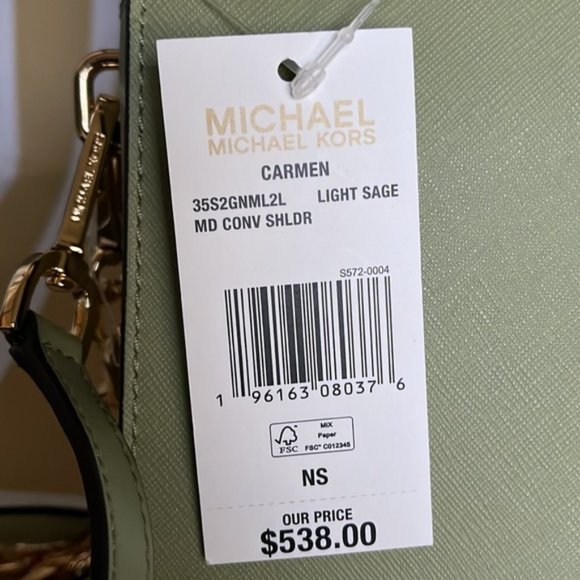 Michael Kors Carmen Medium Monogram Flap Crossbody Convertible Shoulder Bag - Picture 9 of 16